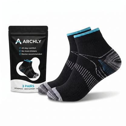 3 Pair Archly Blister Free Socks
